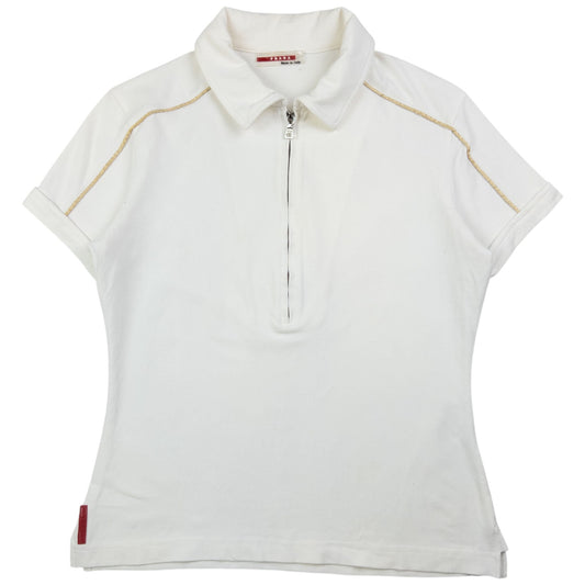 Prada Sport Half Zip Polo Shirt Womens Size M