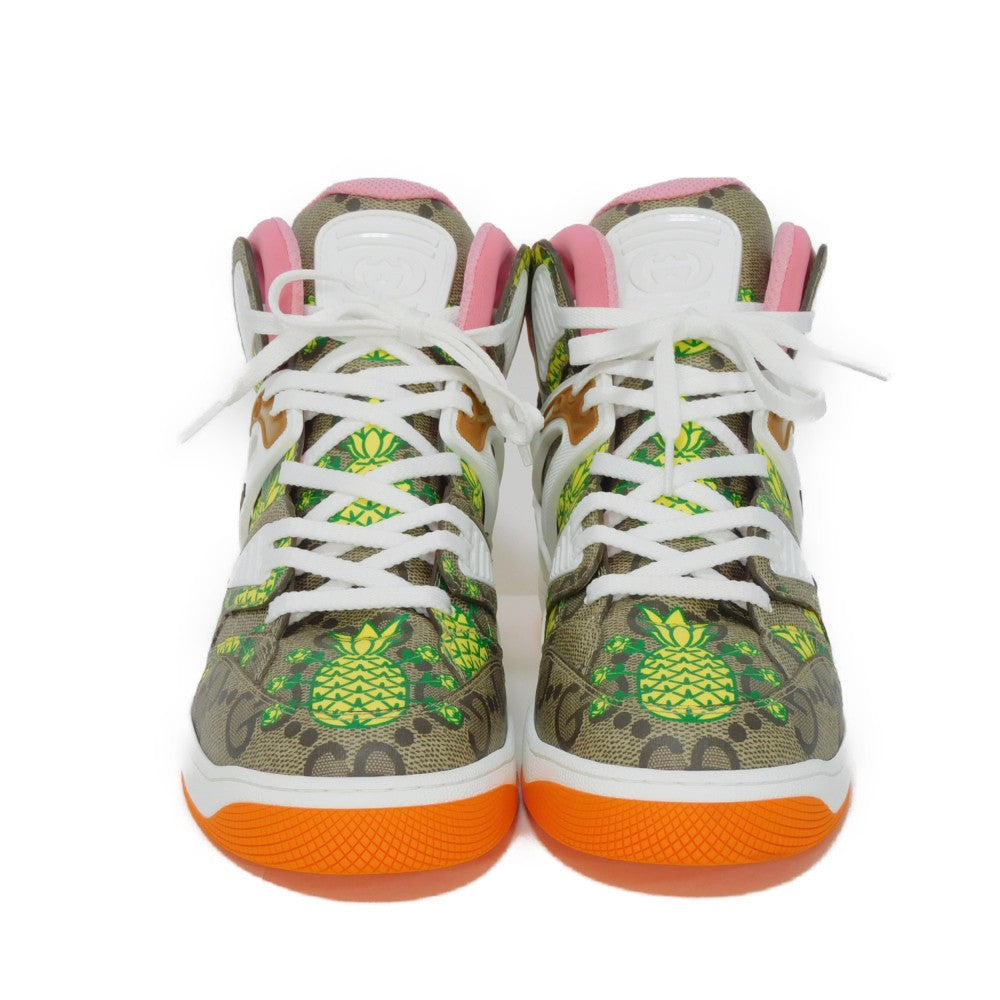 GUCCI sneakers 673029 GG canvas x rubber multicolor GG Supreme Pineapple Rose High Top mens