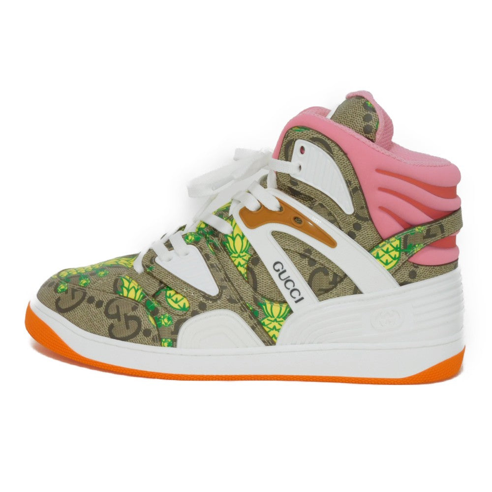GUCCI sneakers 673029 GG canvas x rubber multicolor GG Supreme Pineapple Rose High Top mens