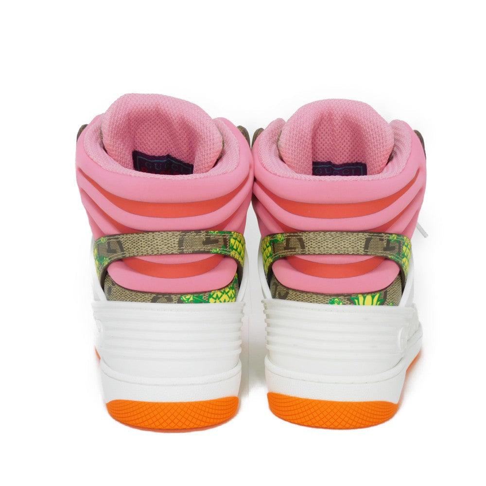 GUCCI sneakers 673029 GG canvas x rubber multicolor GG Supreme Pineapple Rose High Top mens