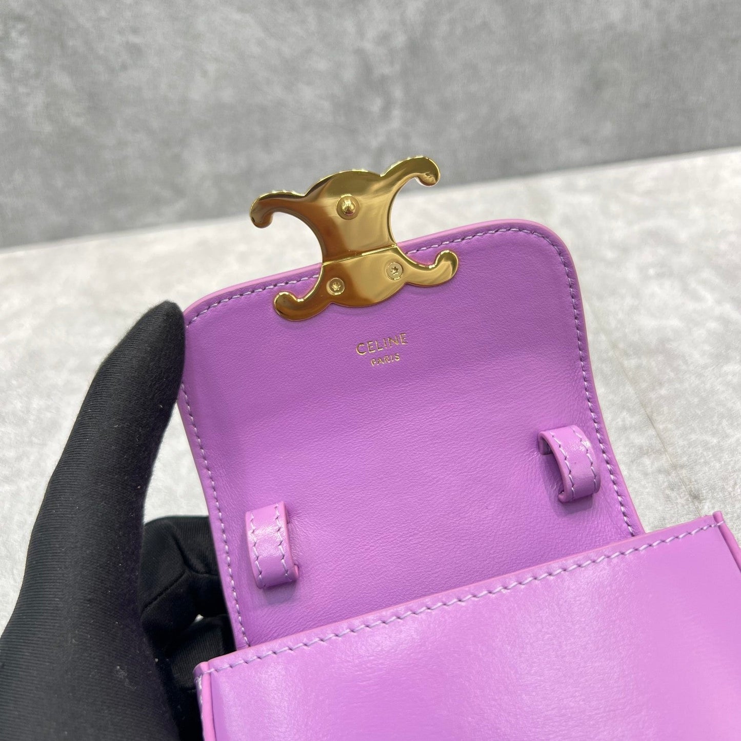 Top Quality Teen Triomphe Bag Violet For Women 7in/19cm