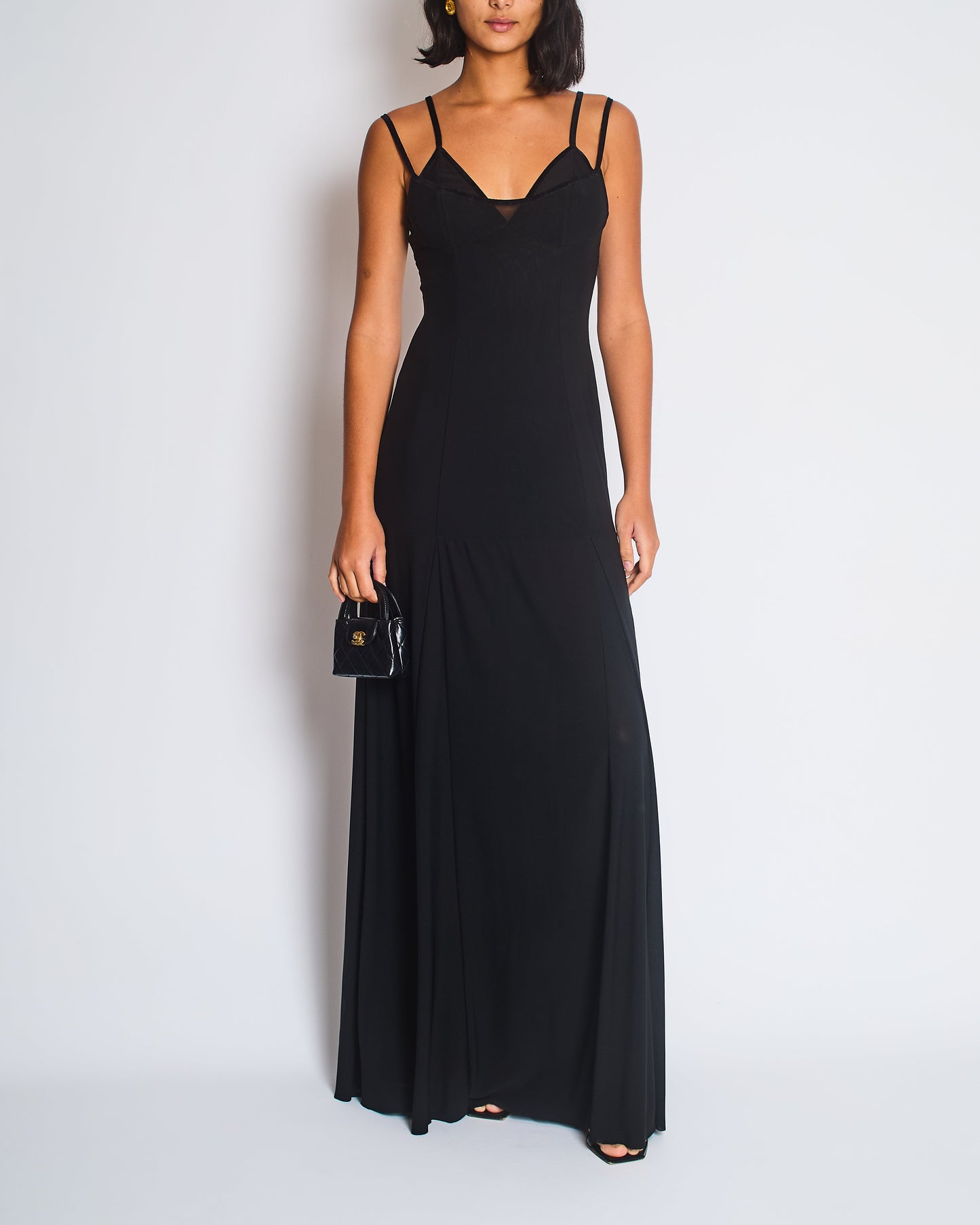 Camilla & Marc Black Mesh Maxi Dress Size FR 34 (UK 6)