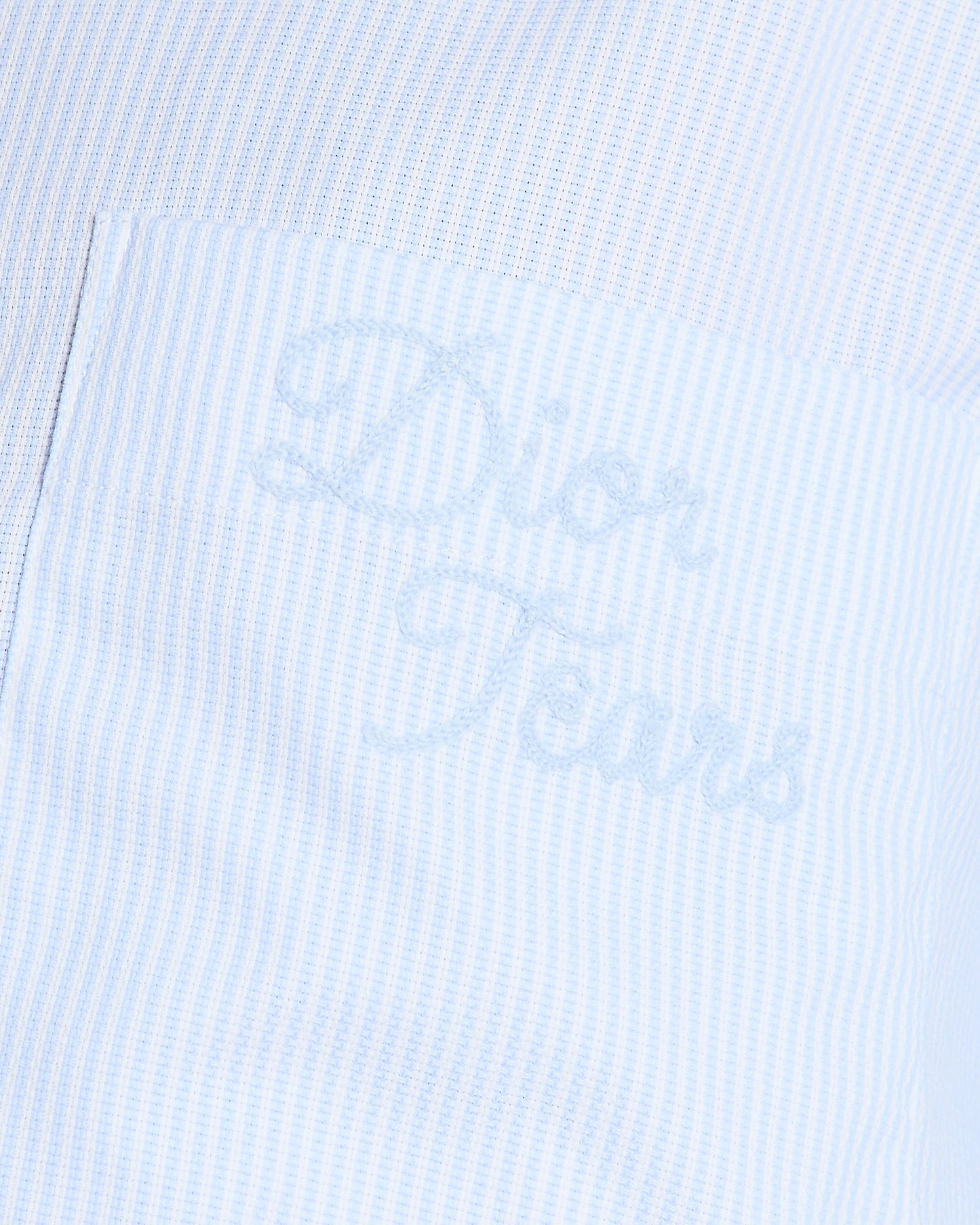 Christian Dior Menswear Blue and White Pin Stripe Button Down Shirt with Pockets and Dior Tears Embroidery Size EU 40 (UK 38)