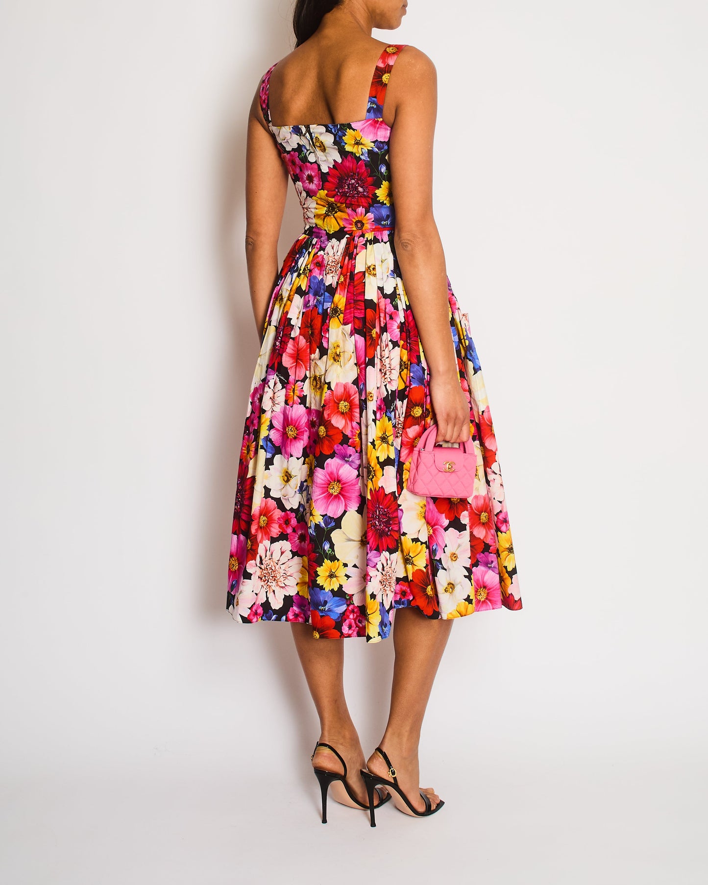 Dolce Gabbana Floral Poplin Midi Dress Size IT 38 (UK 6)
