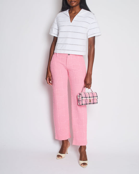 Bottega Veneta Pink Wide Leg Intreccio Tro rs Size IT 36 (UK 4)