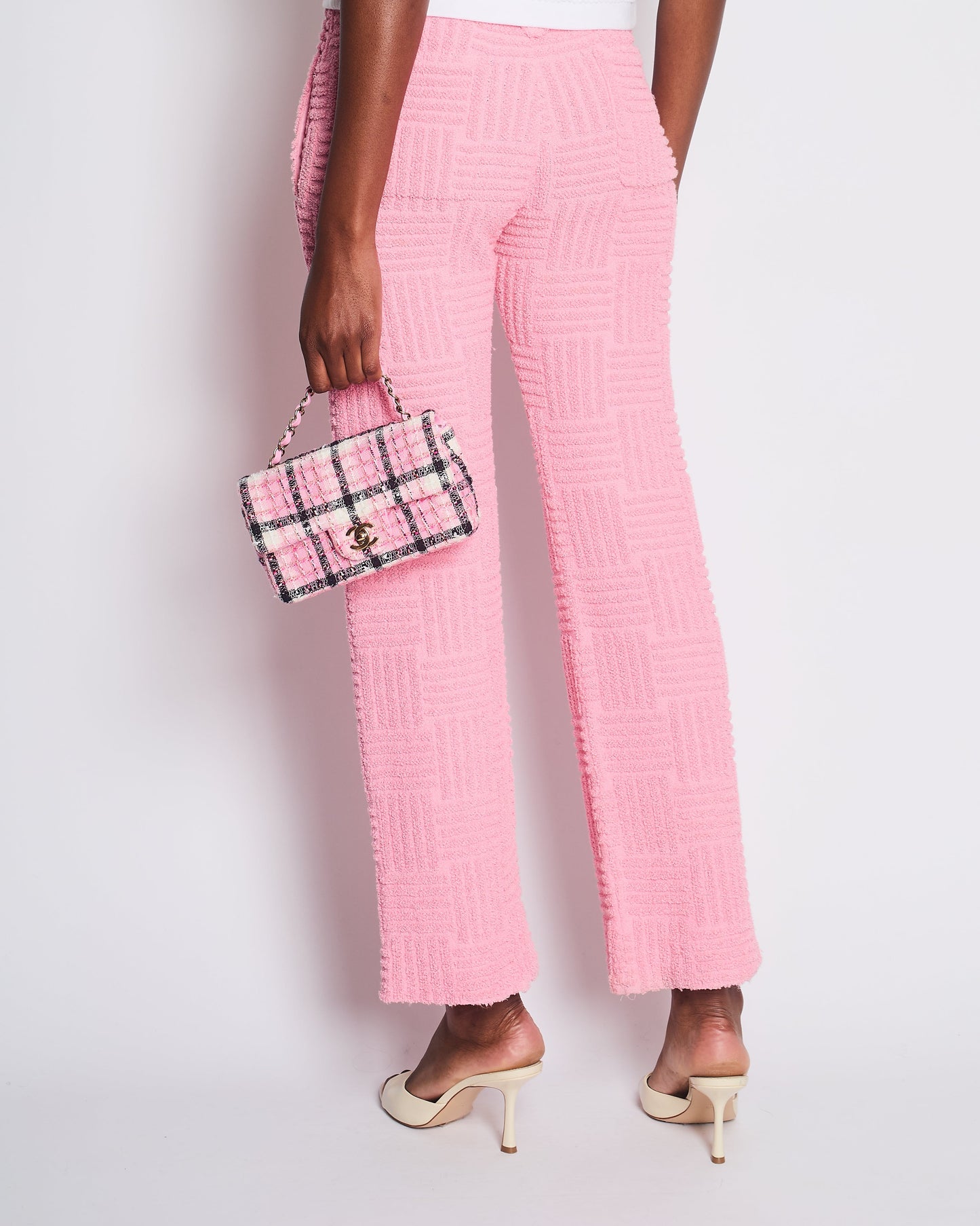 Bottega Veneta Pink Wide Leg Intreccio Tro rs Size IT 36 (UK 4)