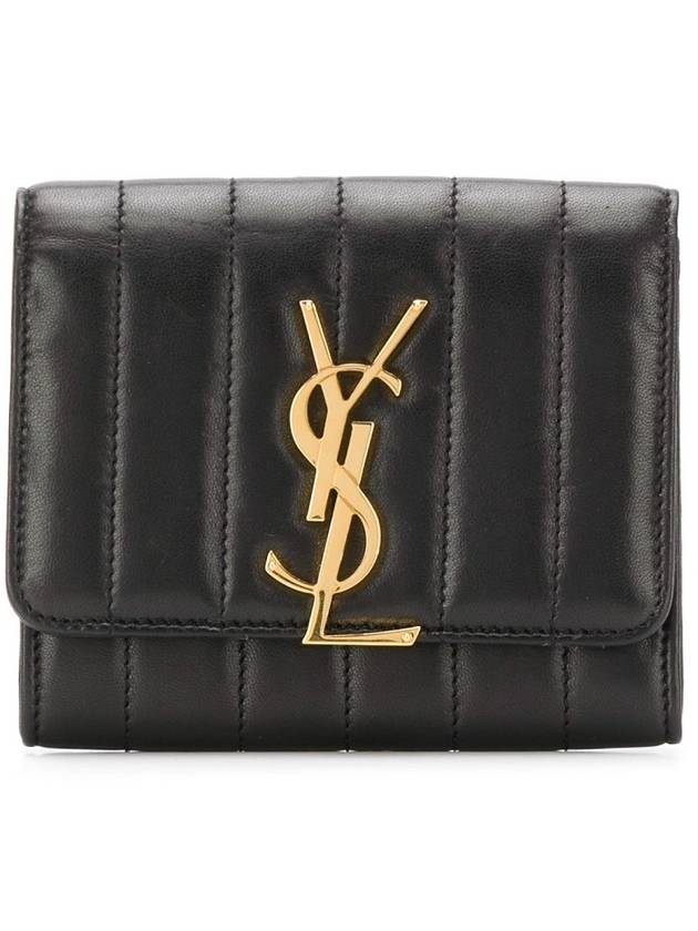 Luxury Saint Laurent Trending 2025 Vicky Small Half Wallet Black