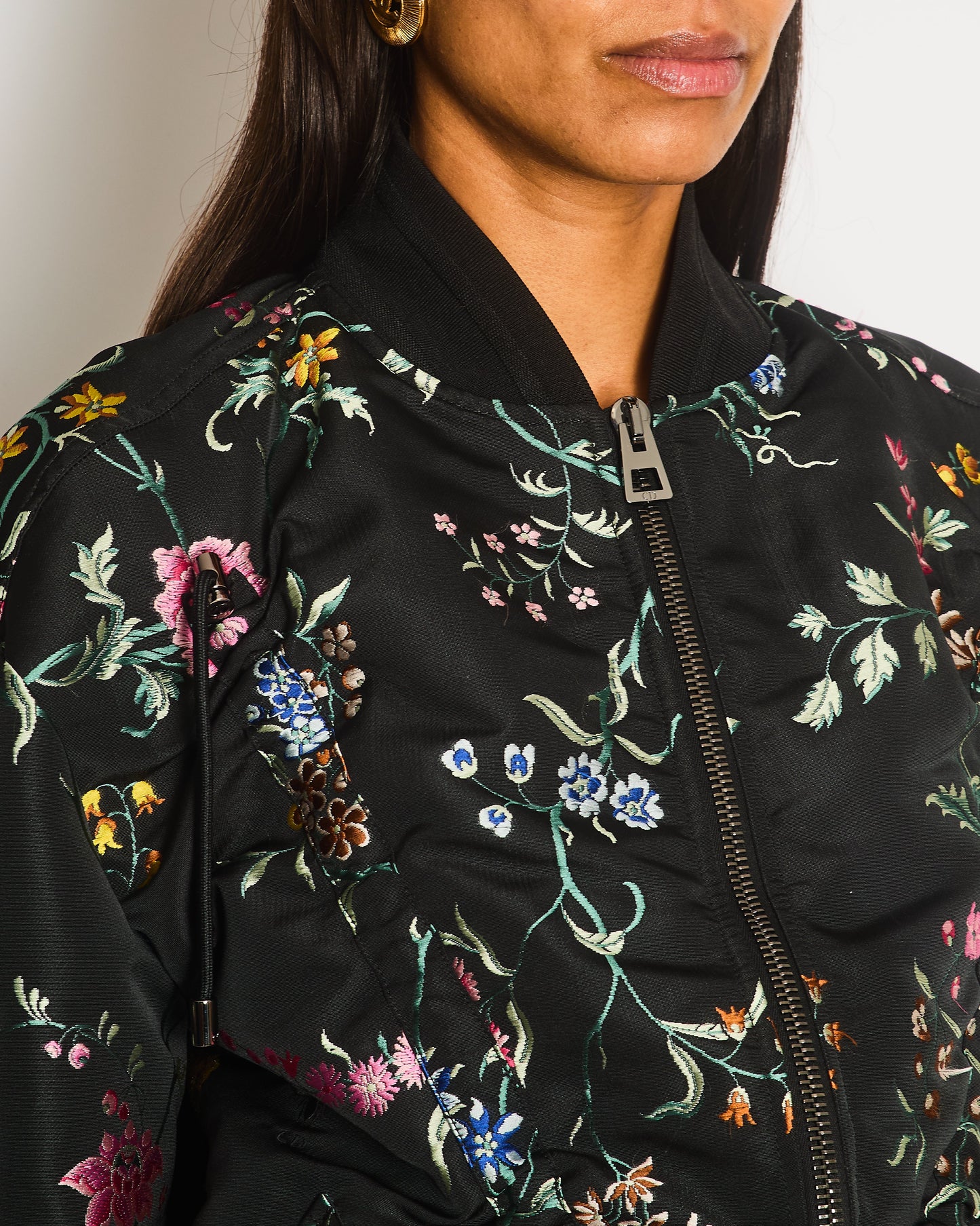 Christian Dior Black Embroidered Bomber Jacket Detail Size FR S-38 (UK 10)
