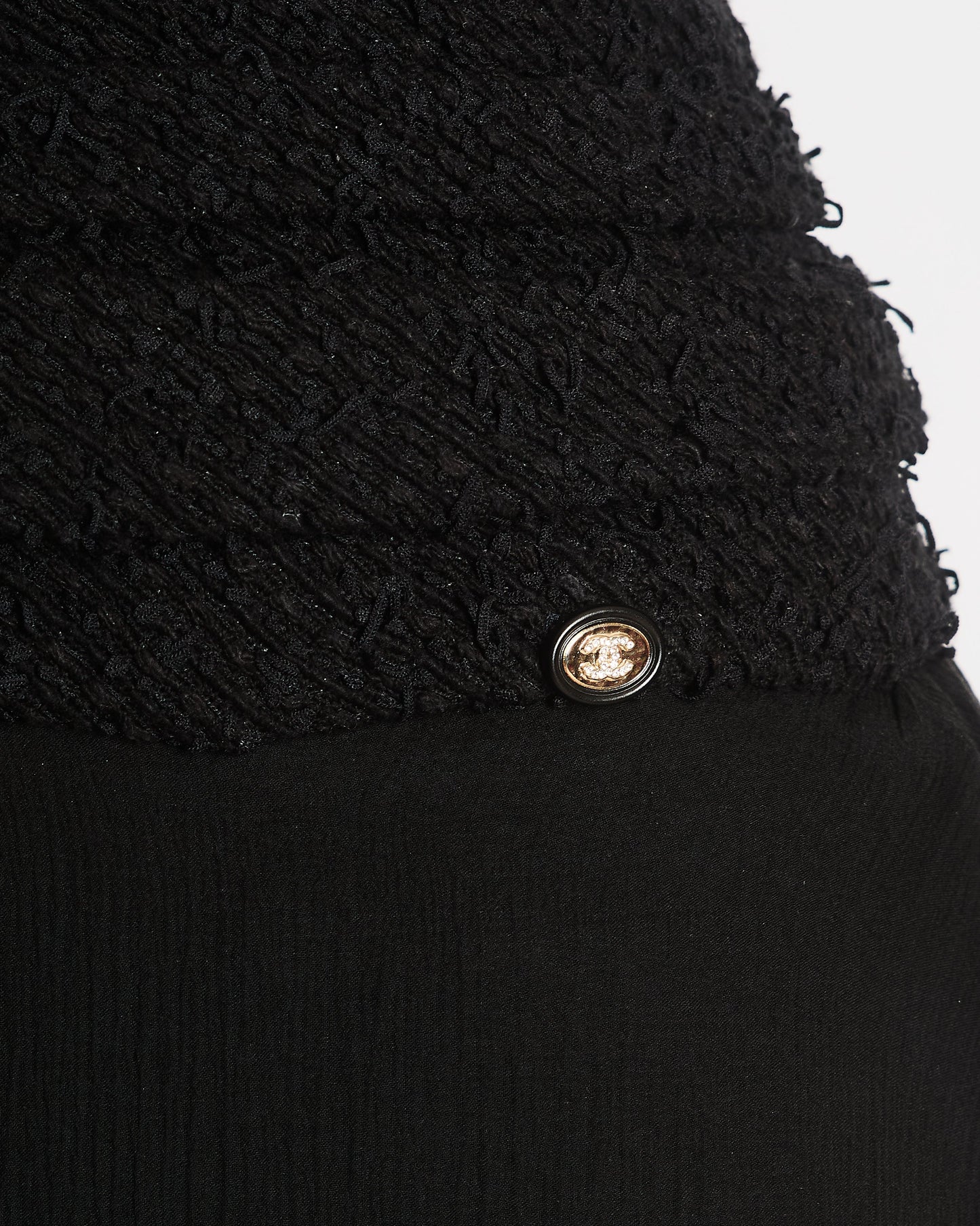 Chanel 21/S Black Sleeveless Mini Dress with Tulle Trim Detail Size FR 36 (UK 8)