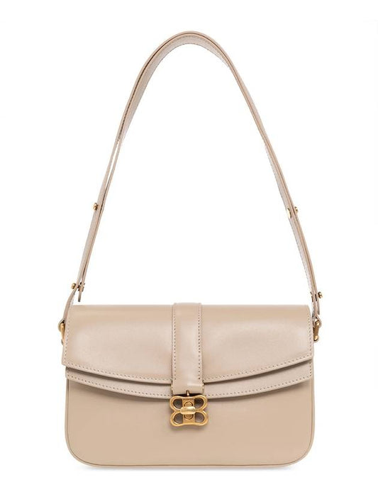 Luxury Balenciaga Trending 2025 WoMen's BB Buckle Flap Shoulder Bag Beige