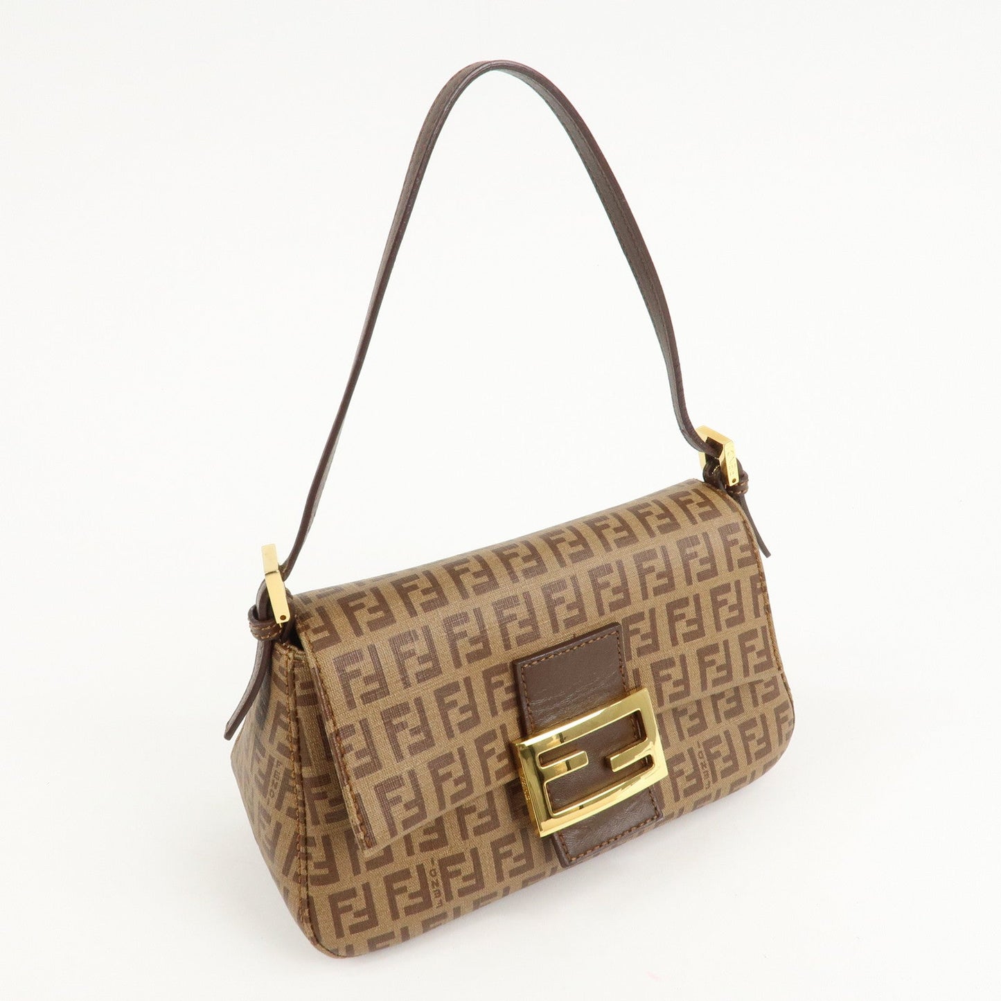 FENDI Zucchino Mini Mamma Baguette PVC Leather Hand Bag 8BR180  d