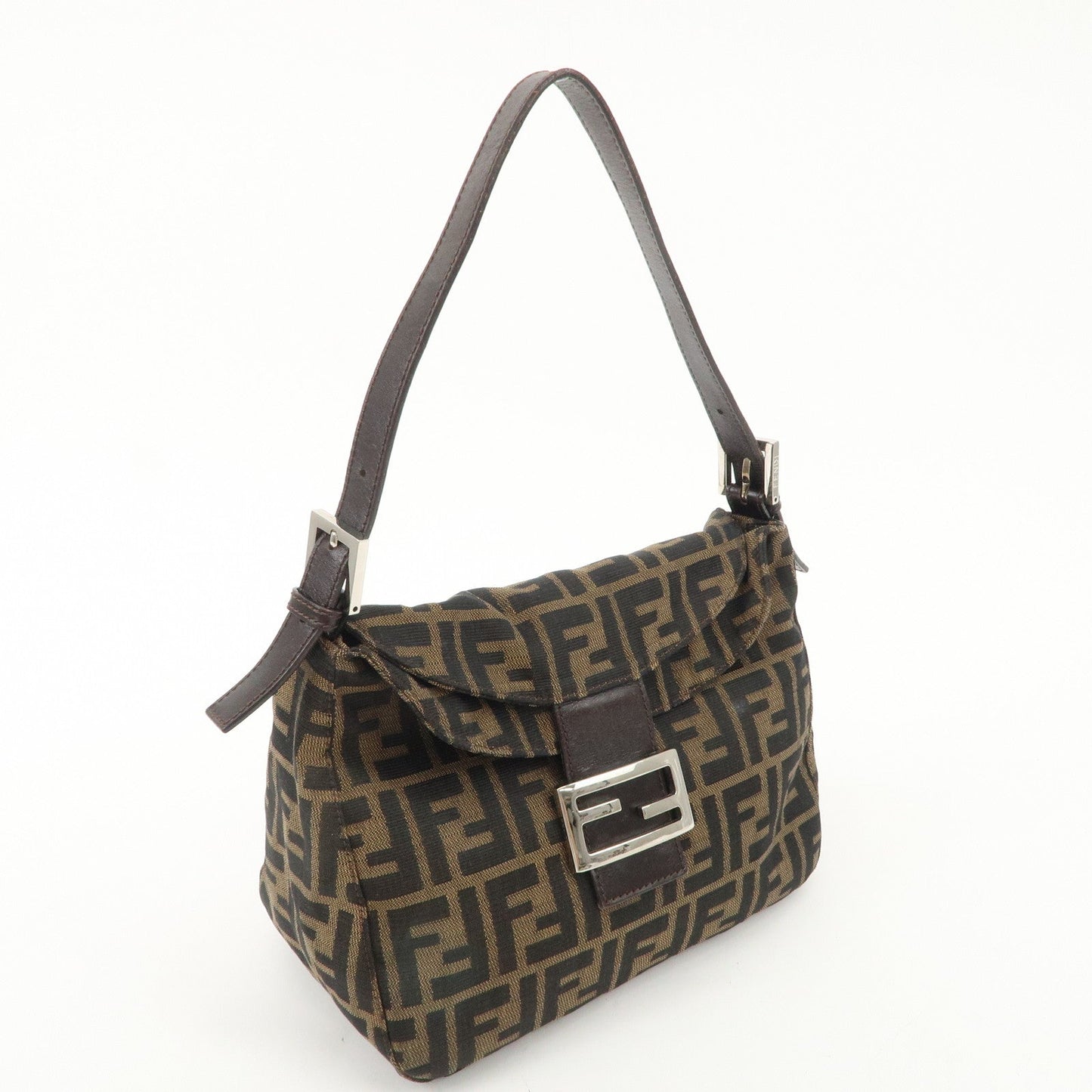 FENDI Zucca Canvas Leather Shoulder Bag Hand Bag 26423 d F/S  d