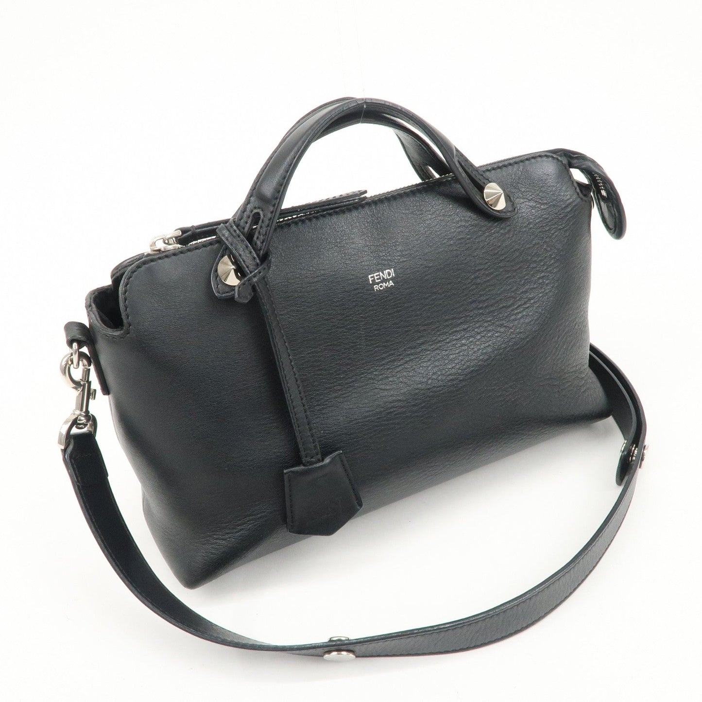 FENDI Bay The Way Leather 2Way Bag Shoulder Bag Black 8BL124  d