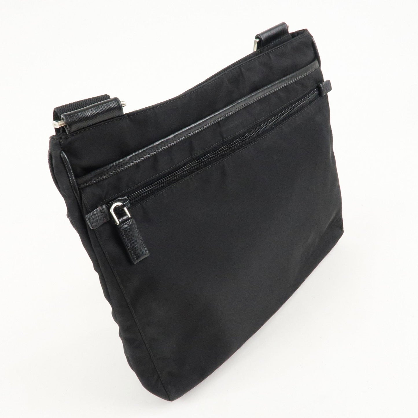 PRADA Logo Nylon Leather Shoulder Bag Crossbody Bag Black  d