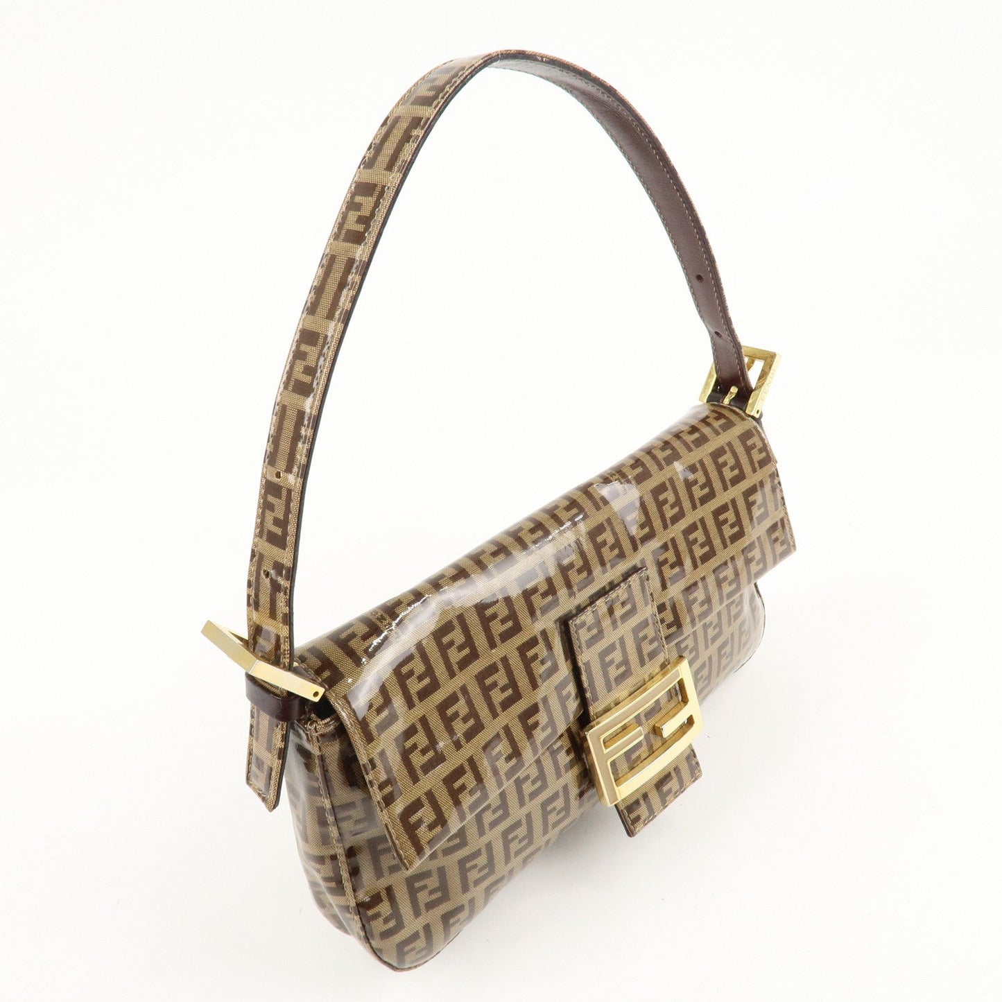 FENDI Mamma Baguette Zucchino PVC Leather Shoulder Bag 26424  d