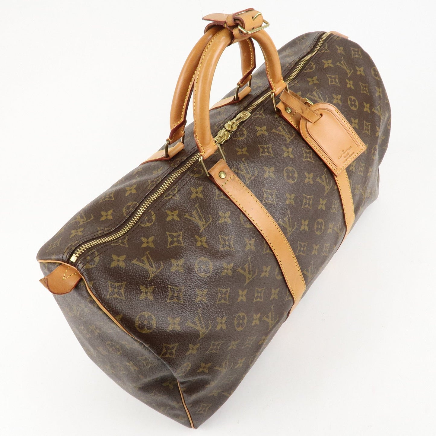 Louis Vuitton Monogram Keep All 50 Boston Bag Brown M41426  d
