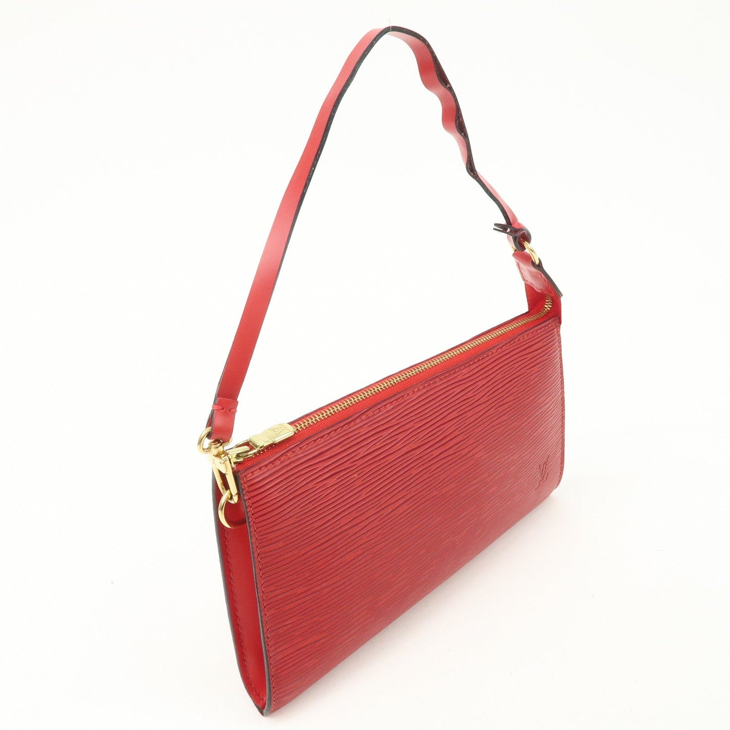 Authe Louis Vuitton Epi Pochette Accessoires Pouch Castilian Red M52947  d
