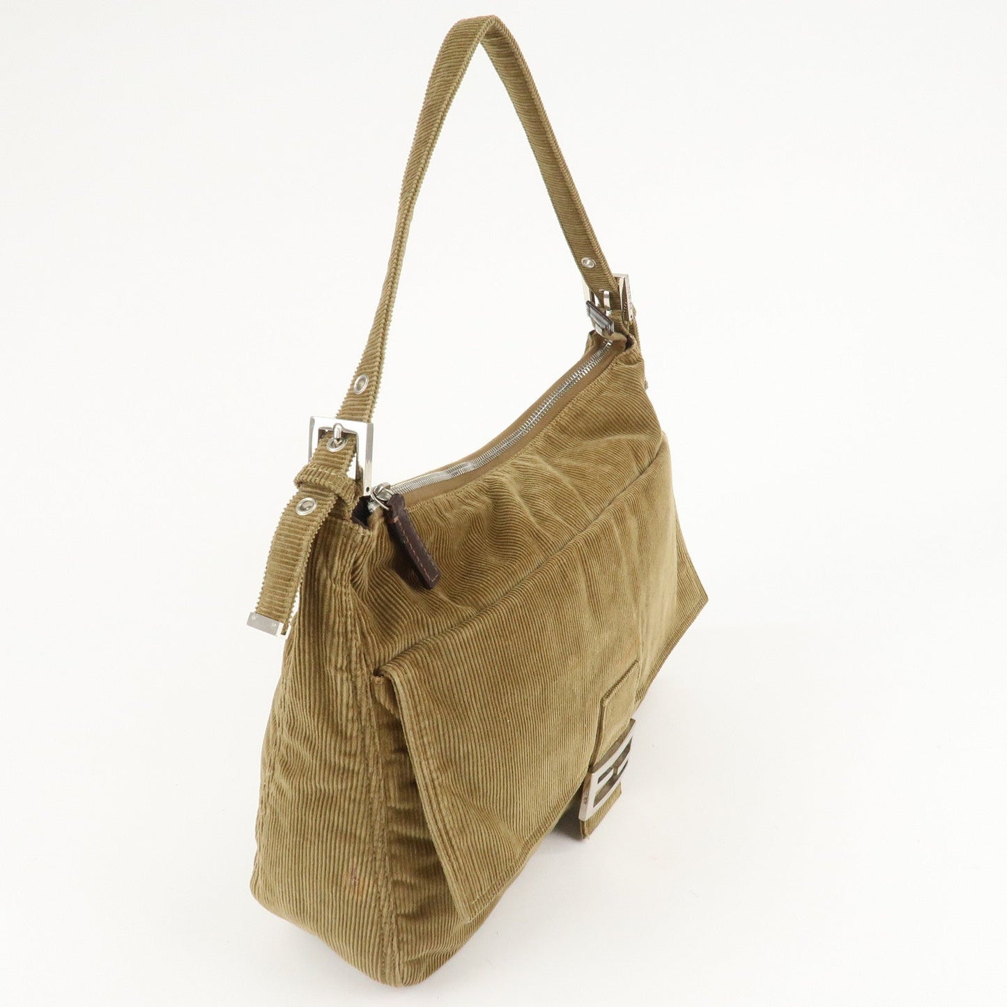 FENDI Corduroy Shoulder Bag Hand Bag Brown  d