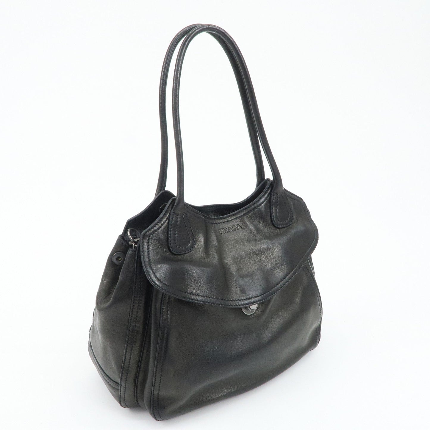 PRADA Leather Tote Bag Black  d