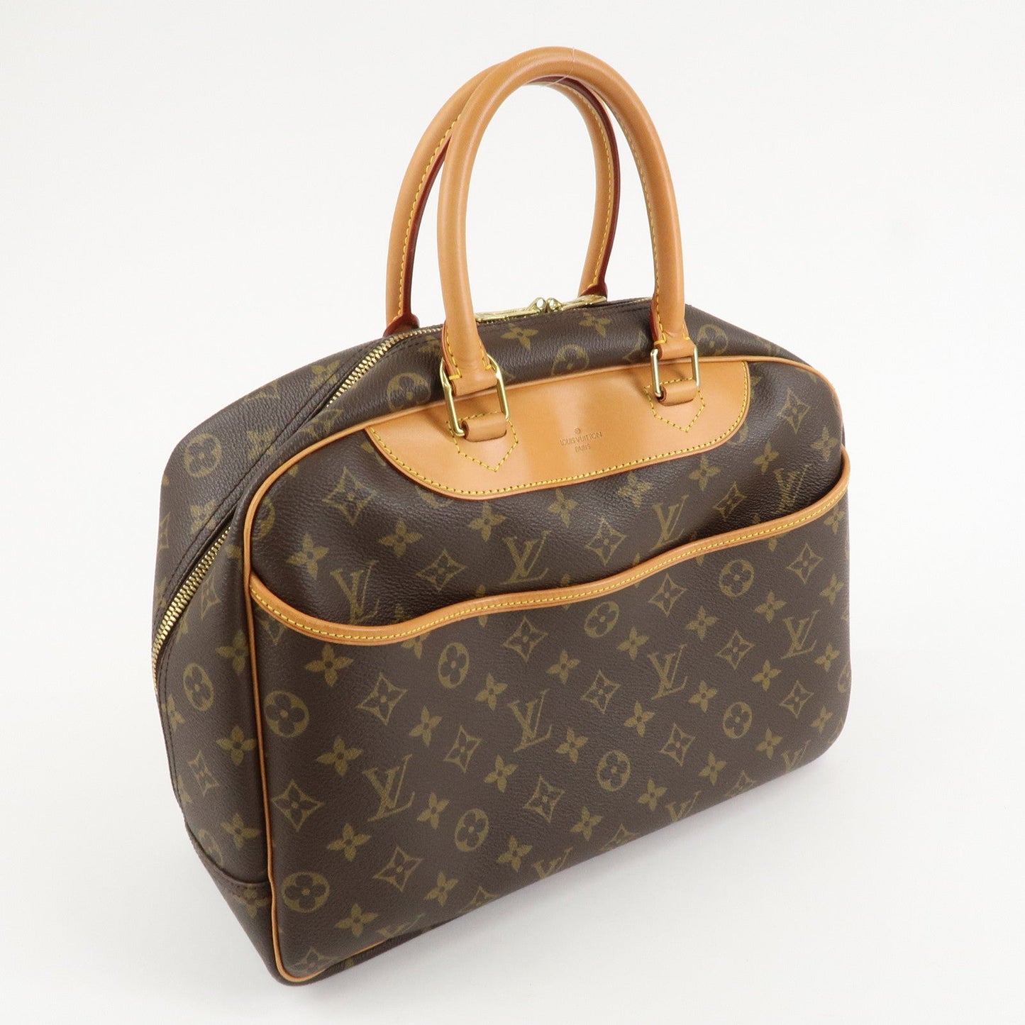 Louis Vuitton Monogram Deauville Hand Bag Brown M47270  d