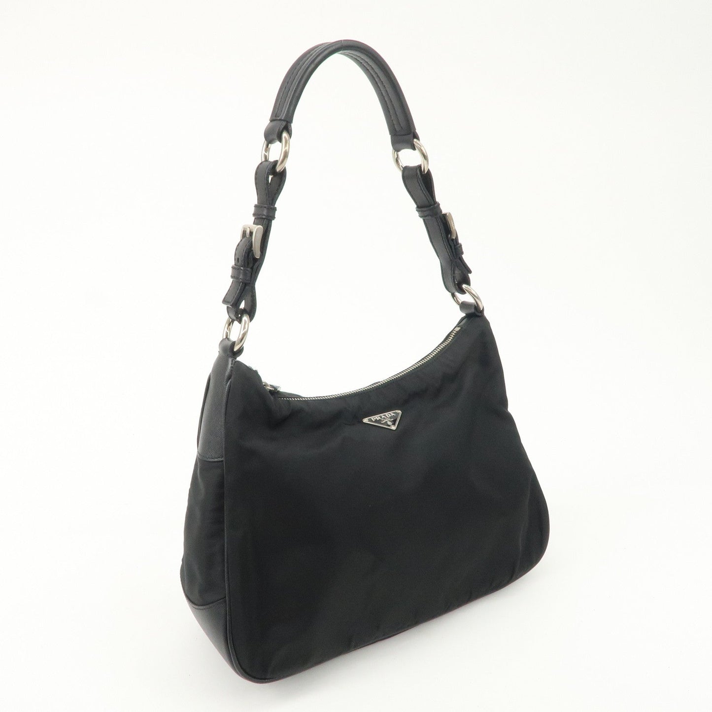 PRADA Nylon Leather Shoulder Bag Black BR2585  d