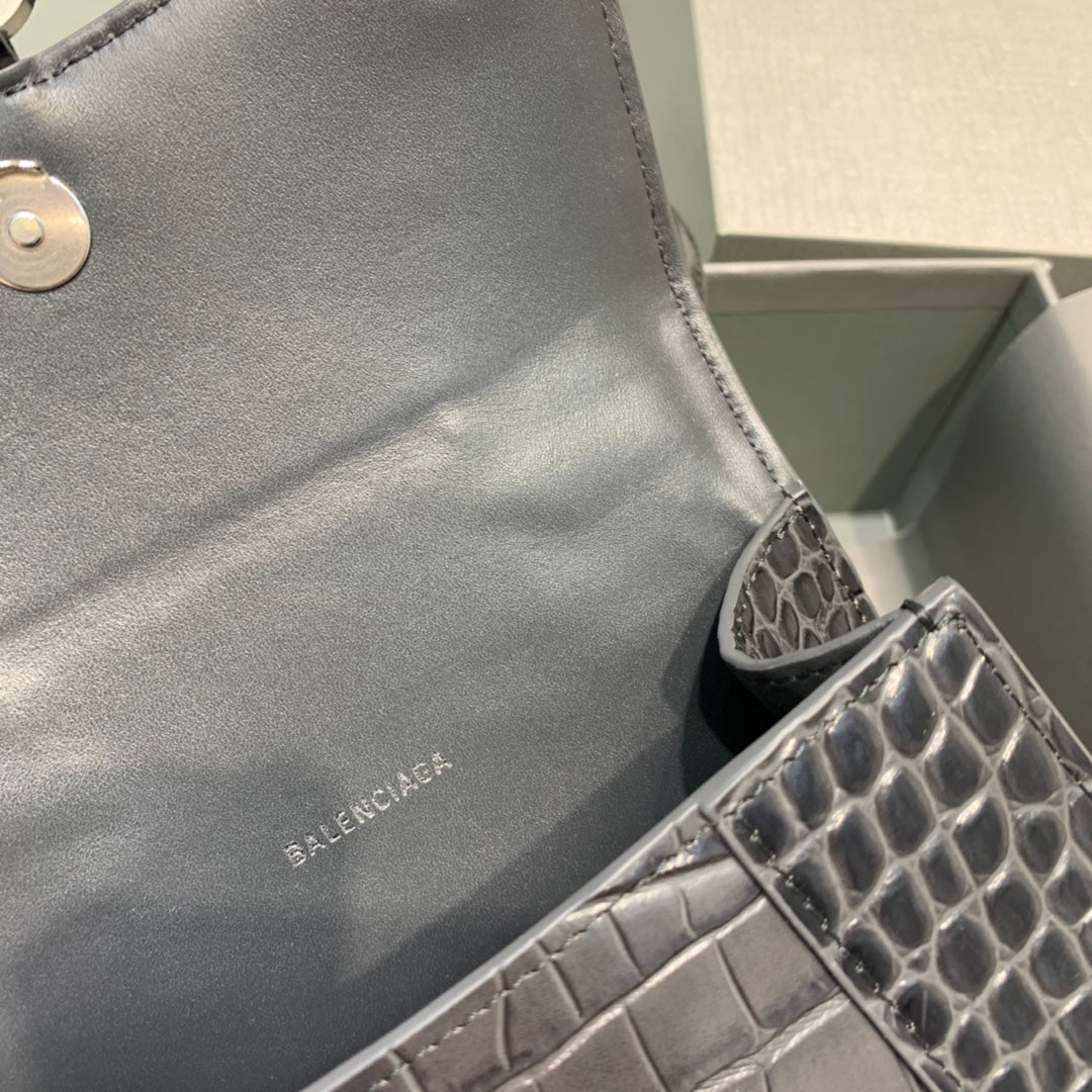 Top Quality Hourglass XS Handbag In Dark Grey, For Women,  Bags 7.4in/19cm 5935461LR6Y1309