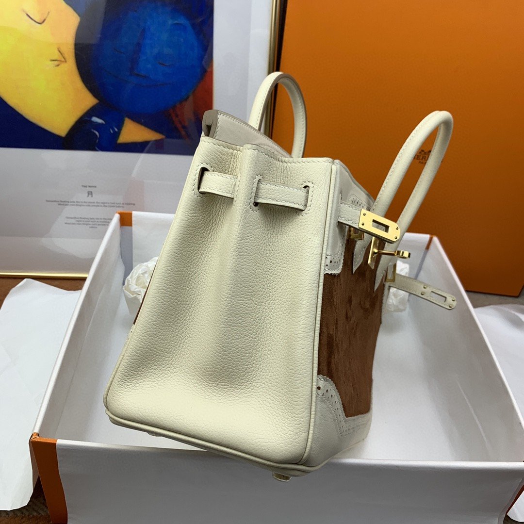 Top Quality Birkin Nata Swift Bi Color For Women Gold Toned Hardware 10in/25cm