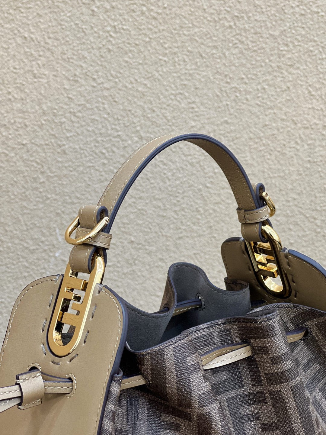 Top QualityTop Quality Pomodorino Brown FF Fabric Mini Bag For Woman 17cm/6.5in 8BS059AHWVF1GE3