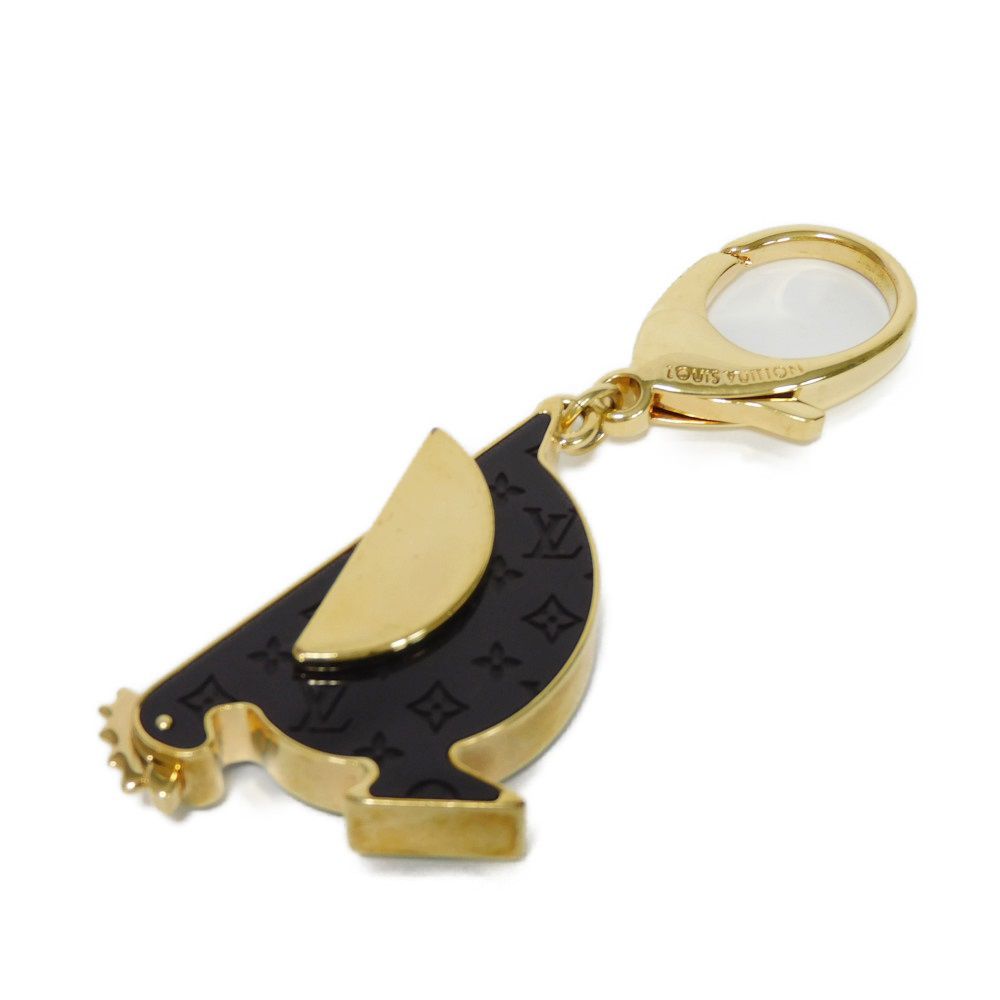 LOUIS VUITTON key ring lacquer Two-tone color (gold) Chicken Monogram Bijoux Sac Animania Bird Women(Unisex)