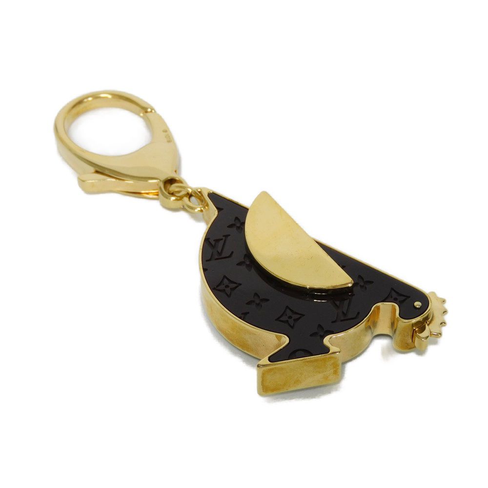 LOUIS VUITTON key ring lacquer Two-tone color (gold) Chicken Monogram Bijoux Sac Animania Bird Women(Unisex)