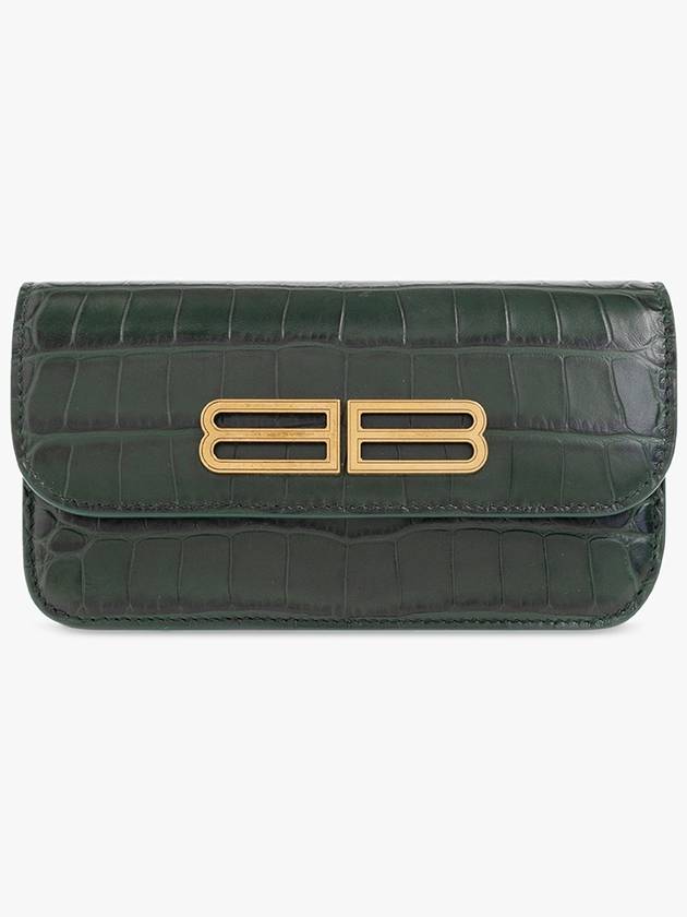 Luxury Balenciaga Trending 2025 Gossip BB Logo Crocodile Chain Shoulder Bag Green