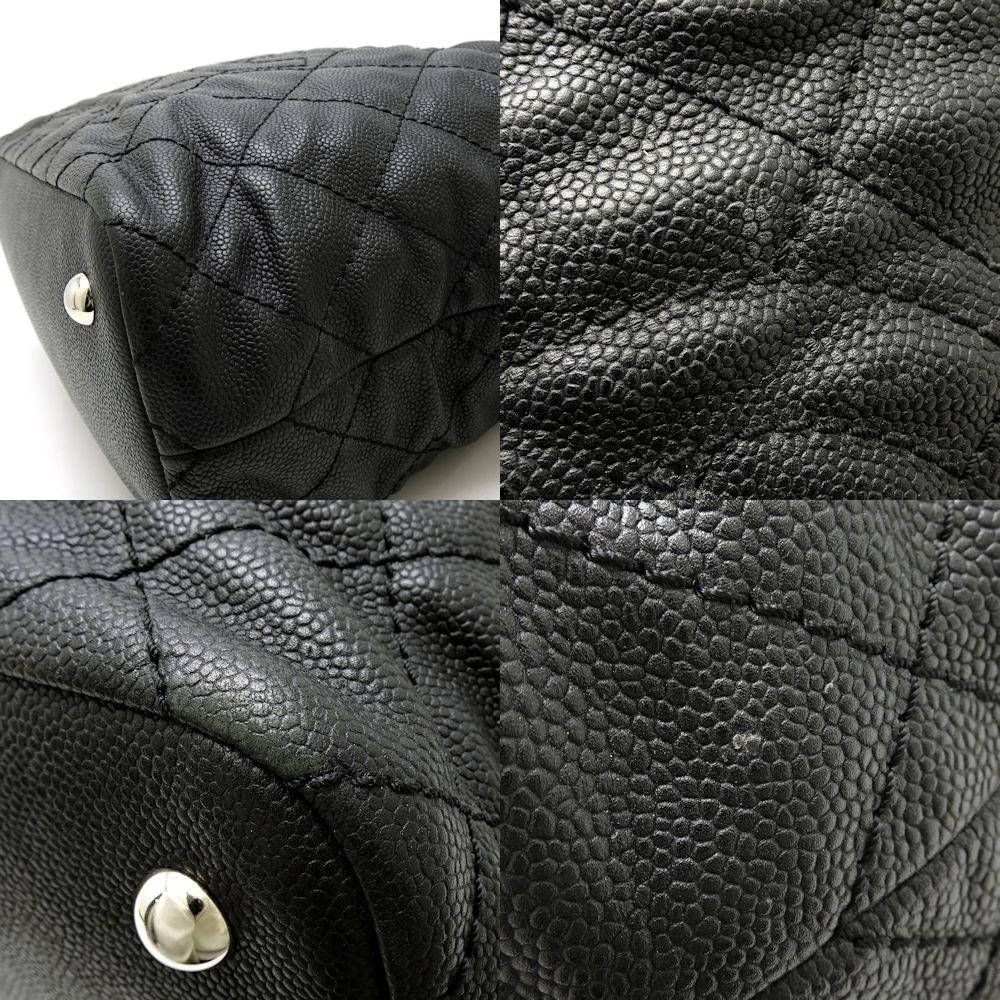 Chanel Tote Bag Cocomark Matrasse Caviar Skin Black