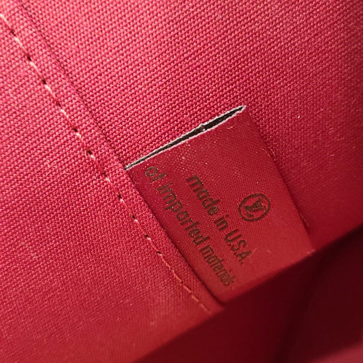 LOUIS VUITTON Alma GM Monogram Vernis Satchel Bag Red