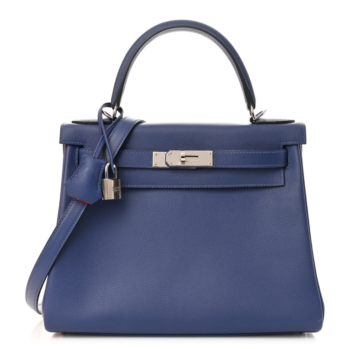 Hermes Evercolor Verso Kelly Retourne 28 Bleu Brighton Capucine
