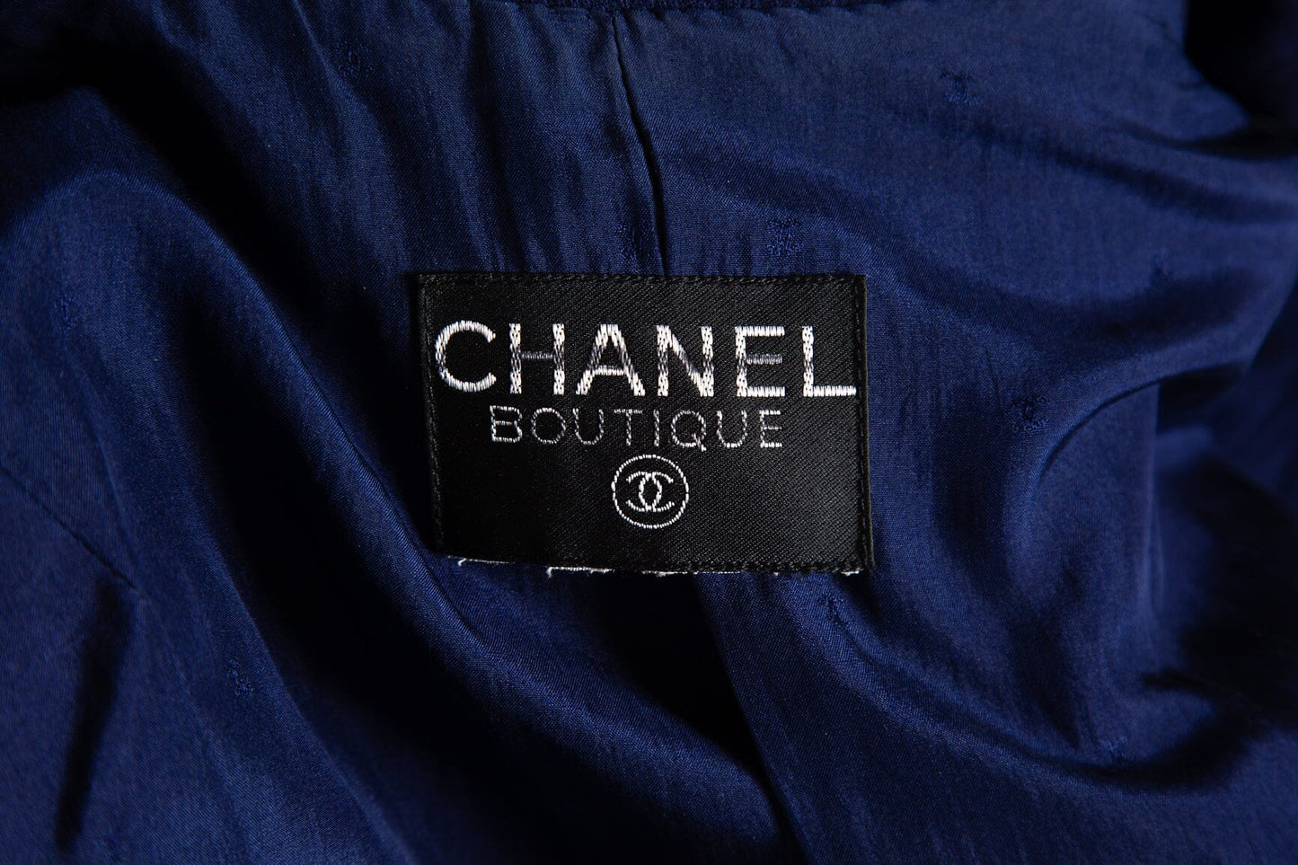Chanel   Navy & Black Leather Trim Jacket SZ N/A
