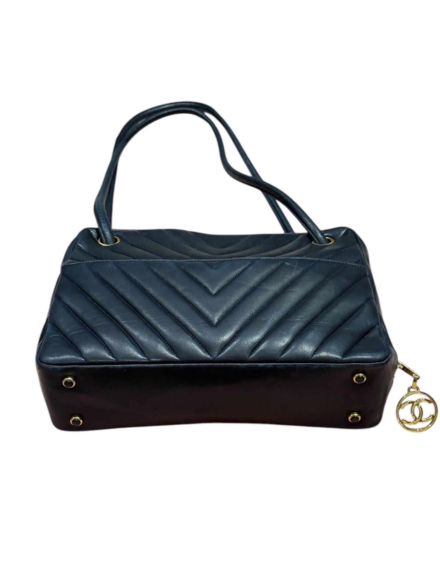 Chanel - Sac Caméra chevron bleu nuit