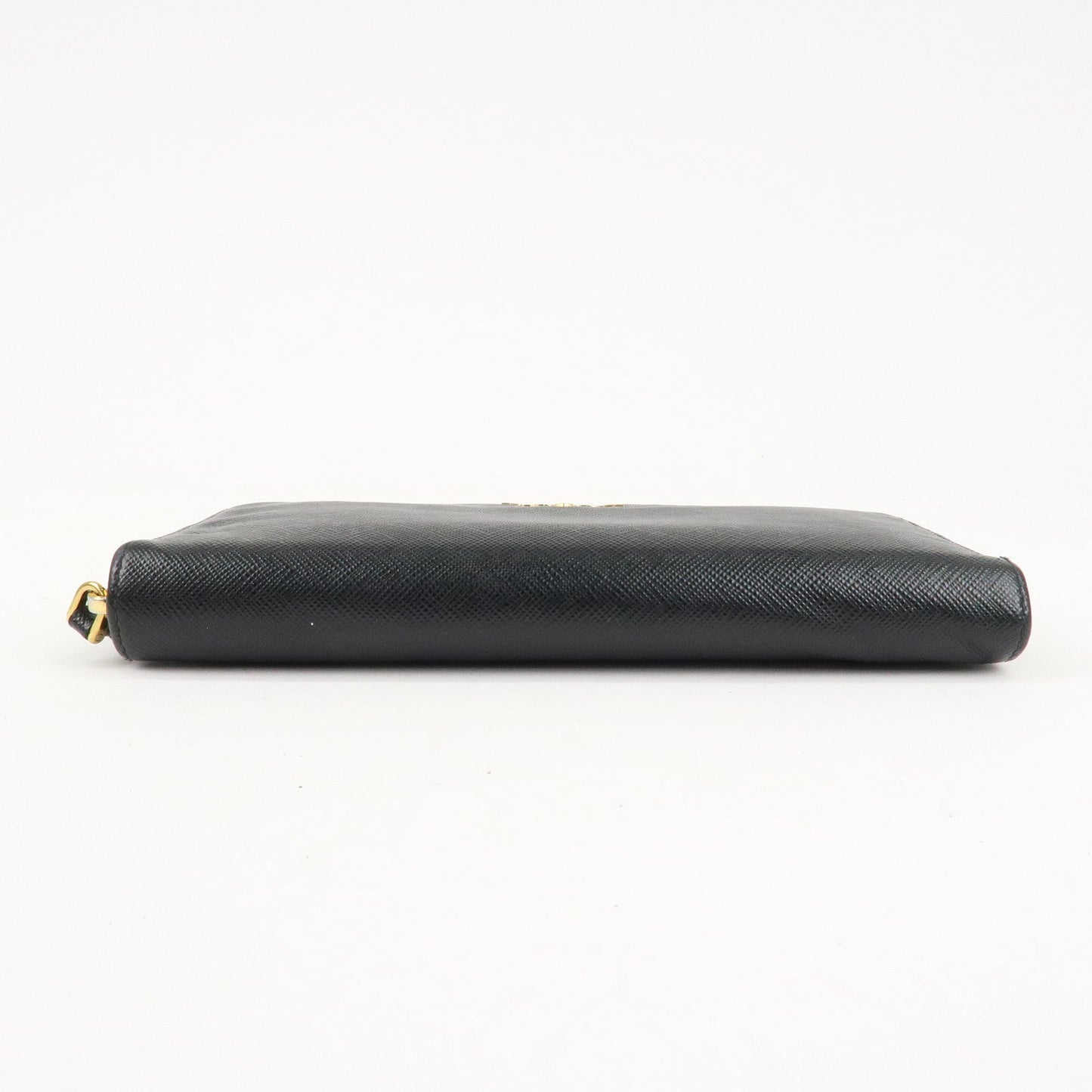 PRADA Saffiano Leather Round Zipper Long Wallet Black 1M0506  d