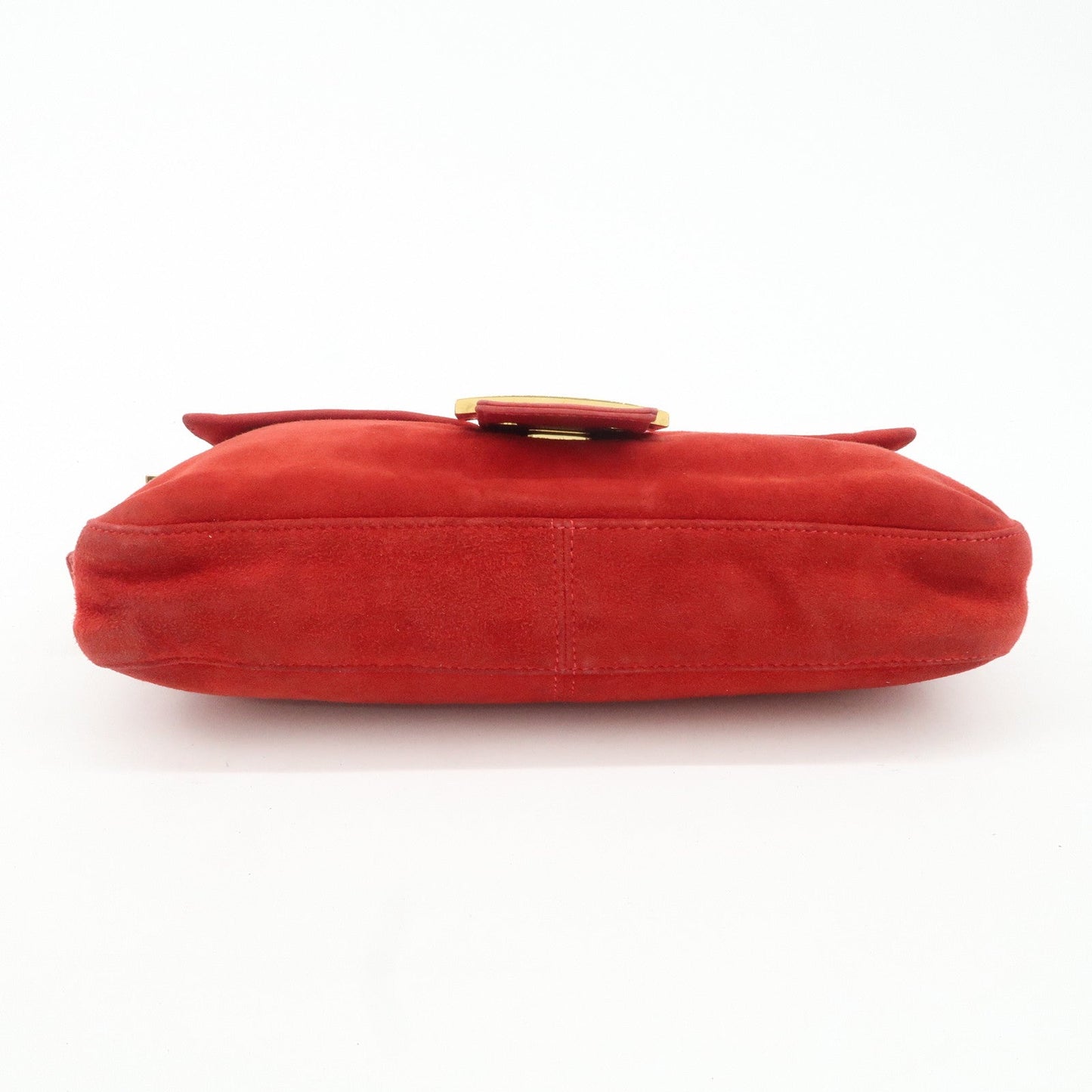 FENDI Mamma Baguette Suede Leather Shoulder Bag Red 26424  d