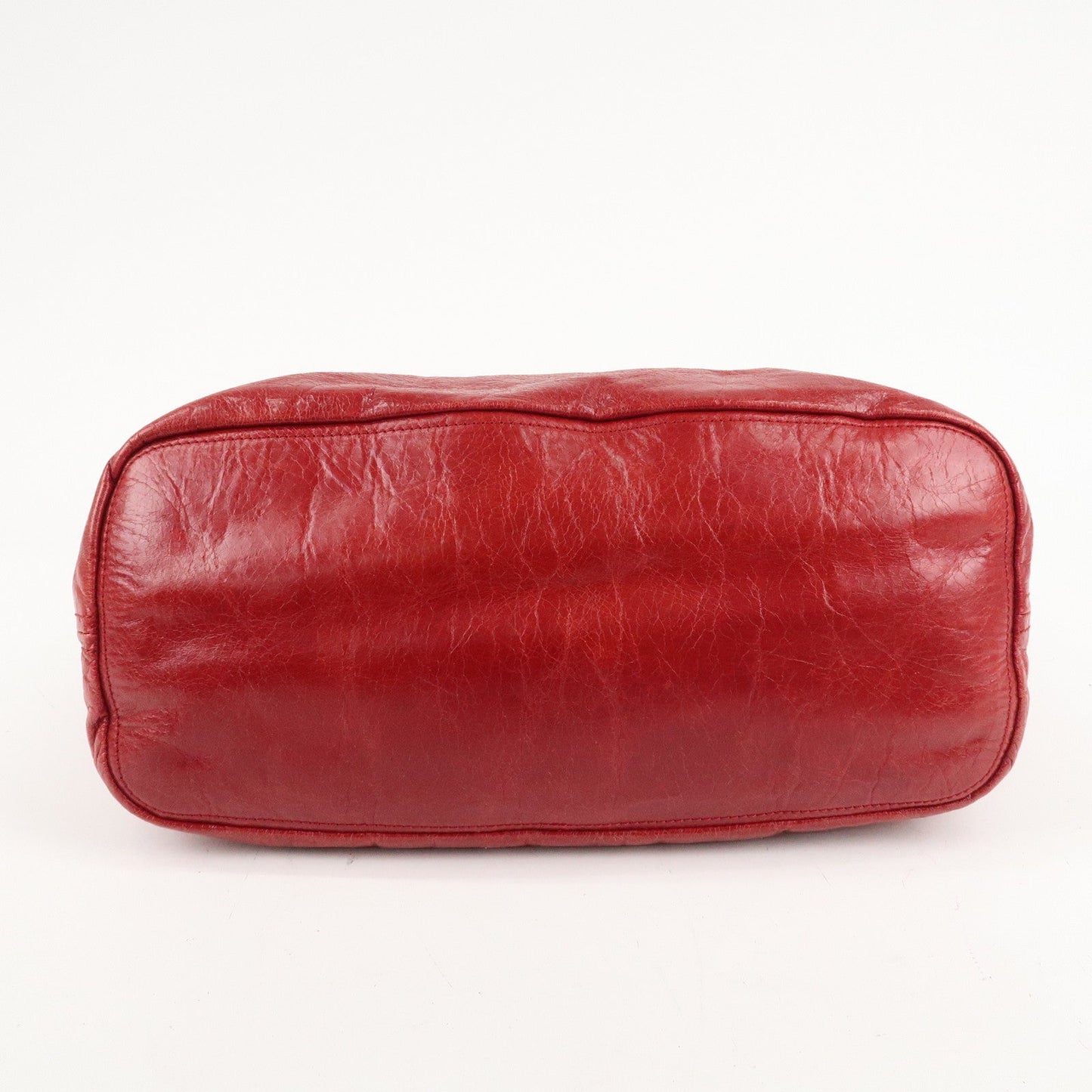 PRADA Logo Leather One Shoulder Bag Red BR4829  d