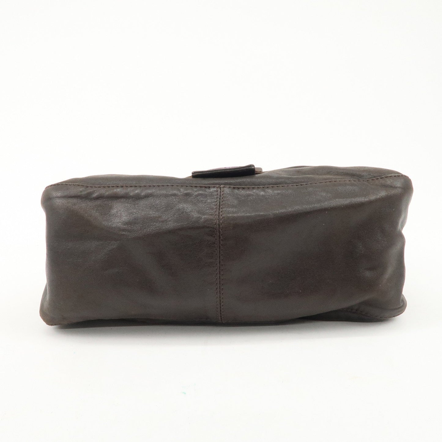 FENDI Mamma Baguette Leather Shoulder Bag Dark Brown 26325  d