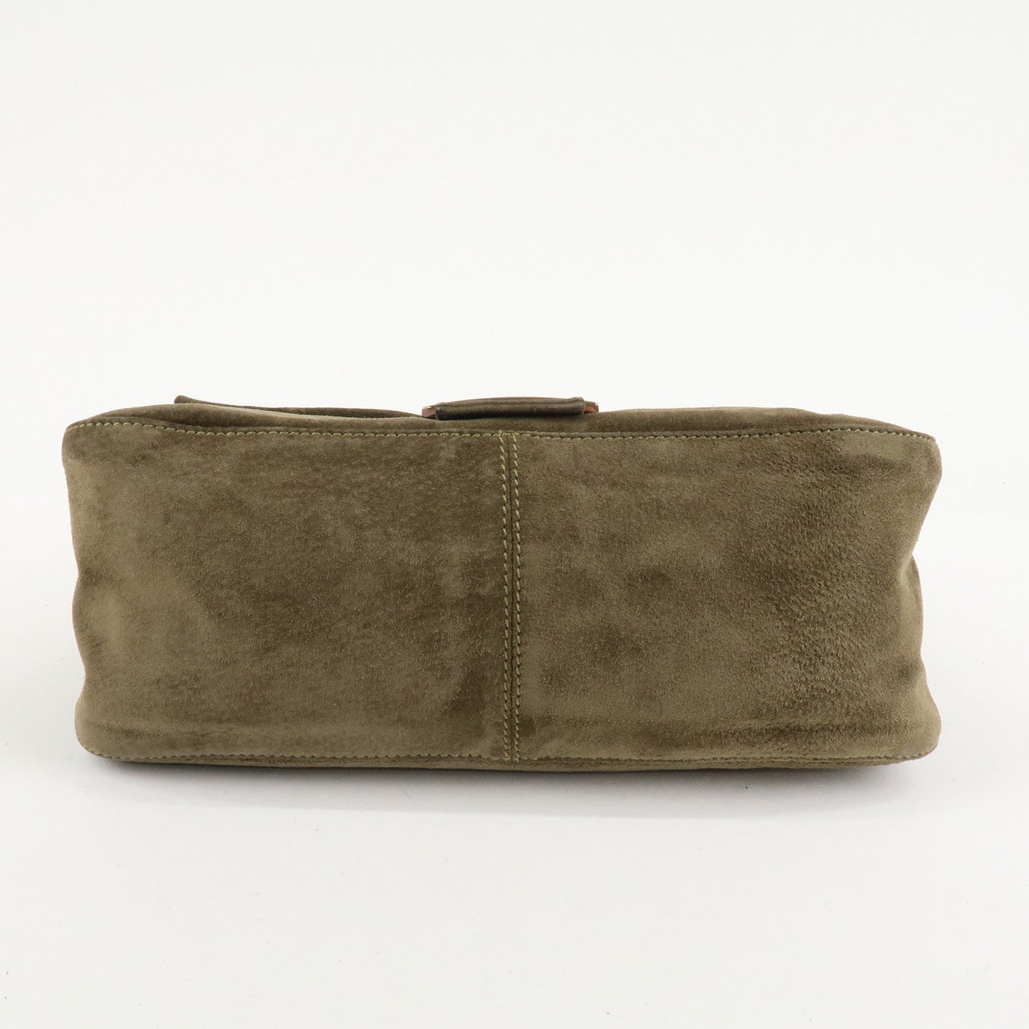 FENDI Mamma Baguette Suede Shoulder Bag Khaki 8BR001  d