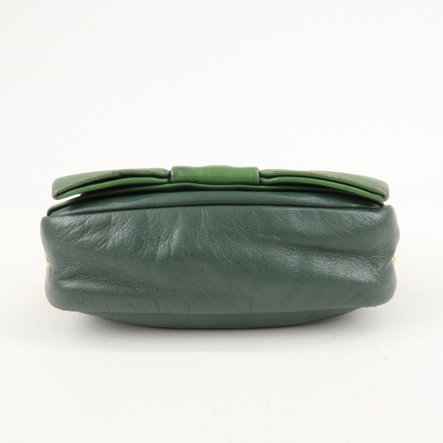 PRADA Logo Leather Ribbon Shoulder Bag Green BP0166  d