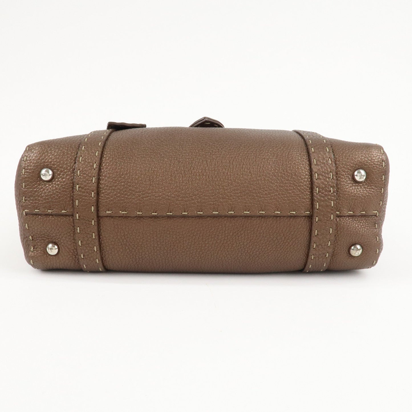 FENDI Selleria Leather Linda Hand Bag Brown 8BR547  d