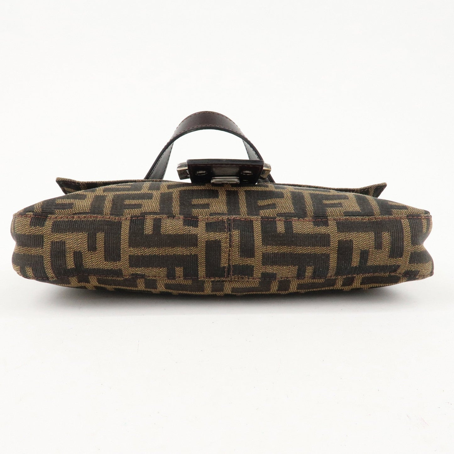 FENDI Mamma Baguette Zucca Canvas Shoulder Bag Brown Black 26424  d