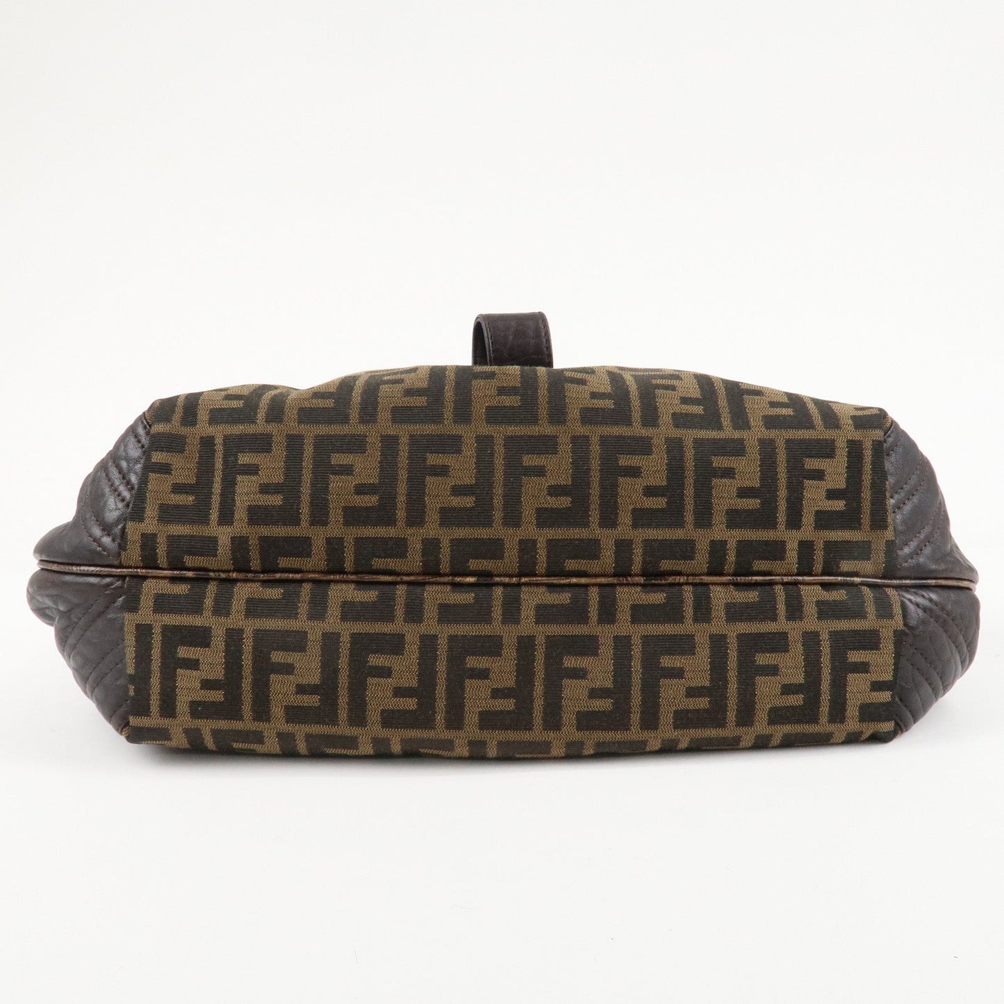 FENDI Zucca Canvas Leather Spy Bag Brown Black 8BR511  d