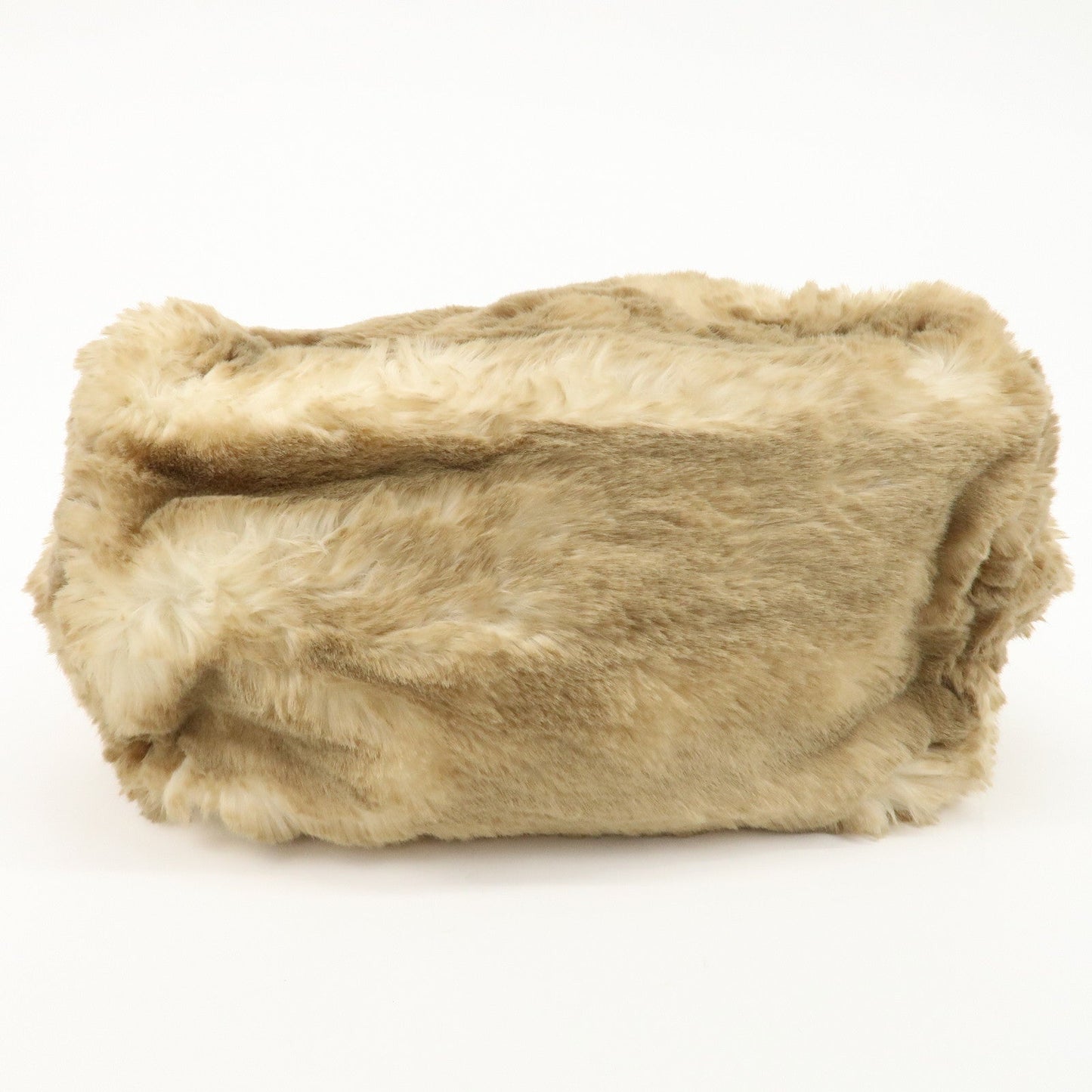 PRADA Eco Lapin Fur Suede Canapa Large Tote Bag Beige BN1918  d