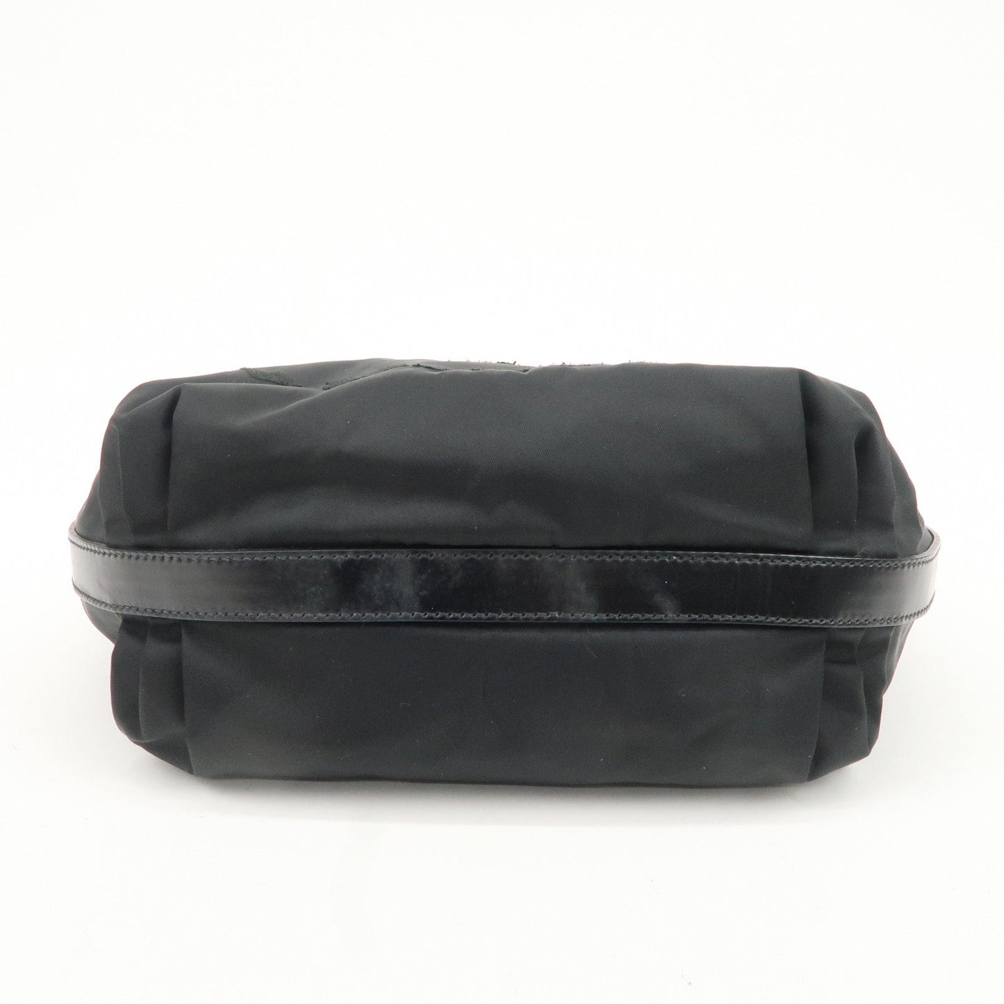 PRADA Nylon Leather Embroidery Shoulder Bag Hand Bag Black  d