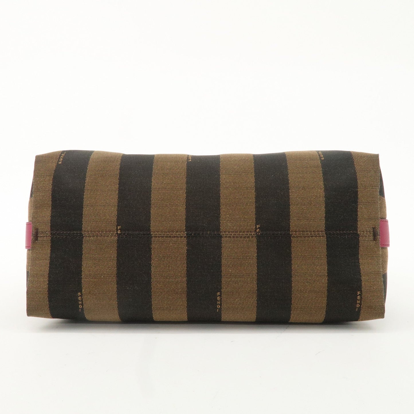 FENDI Pequin Canvas Leather Shoulder Bag Black Brown Pink 8BR669  d