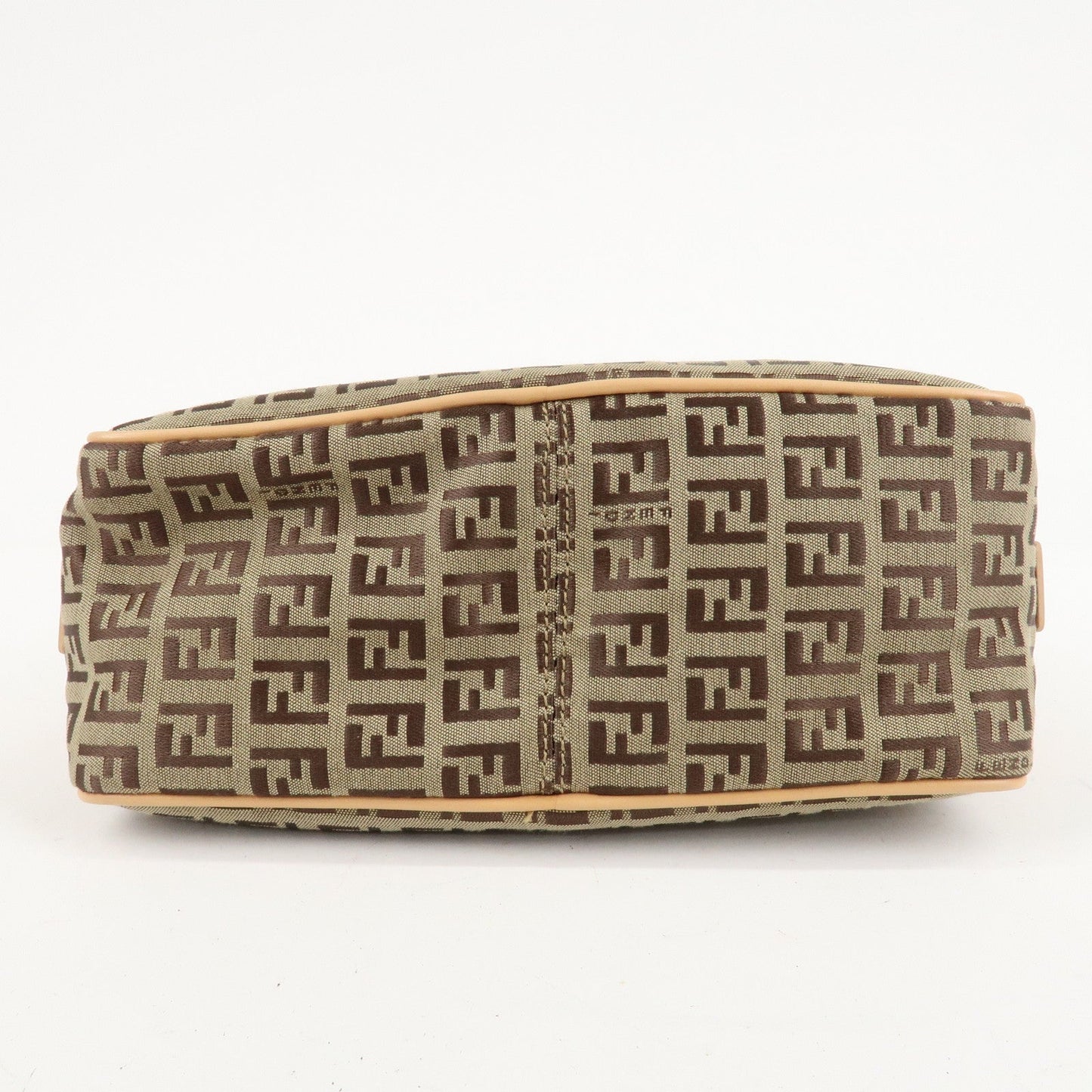 FENDI Zucchino Canvas Leather Small Boston Hand Bag Brown 8BN004  d