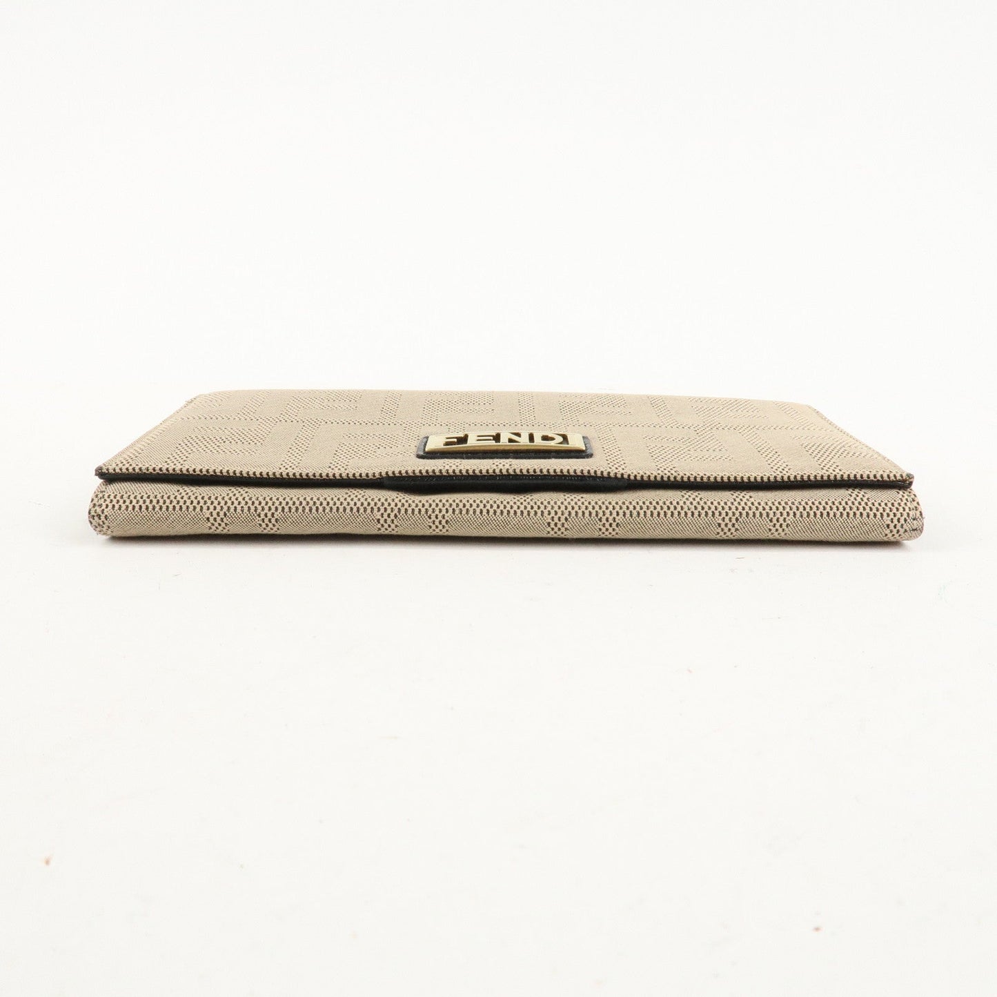 FENDI Zucca Print Canvas Leather Long Wallet Brown 8M0000  d